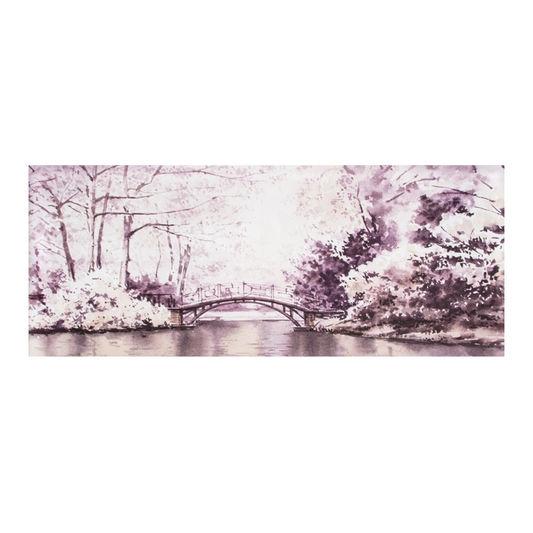 Keret nélküli kép - vászonnyomtatás - Watercolour Forest Bridge 41-824, Wall Art, Graham
