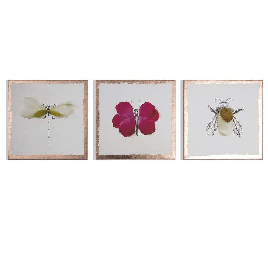 Keret nélküli kép (3 részes) Beautiful Bugs 104580, Wall Art, Graham Brown
