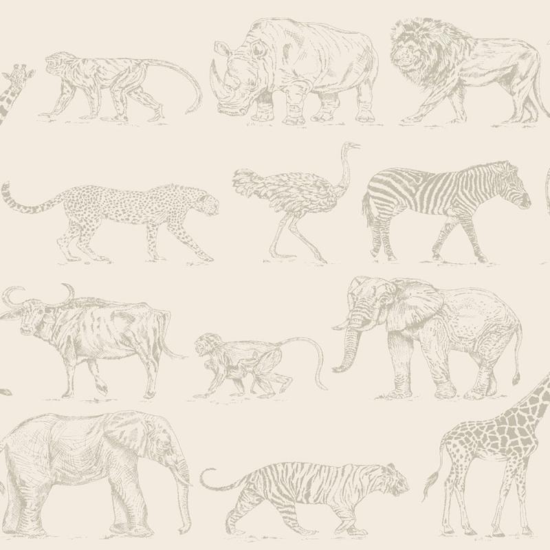 Vlies gyerekszobai tapéta Safari, 104894, Safari Cream, Kids-Home 6, Graham & Brown