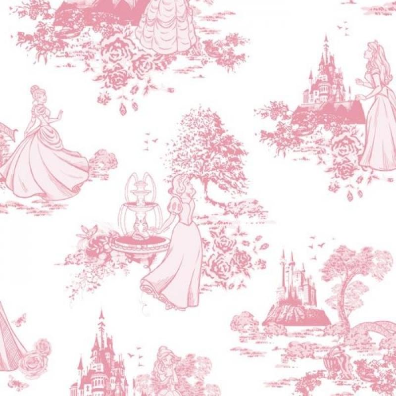 Gyerekszobai papírtapéta, Disney Princess 70-233, Princess Pink Toile, Graham & Brown